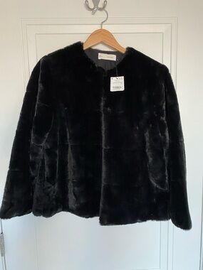 SFERRA Black Faux Fur Teddy Jacket